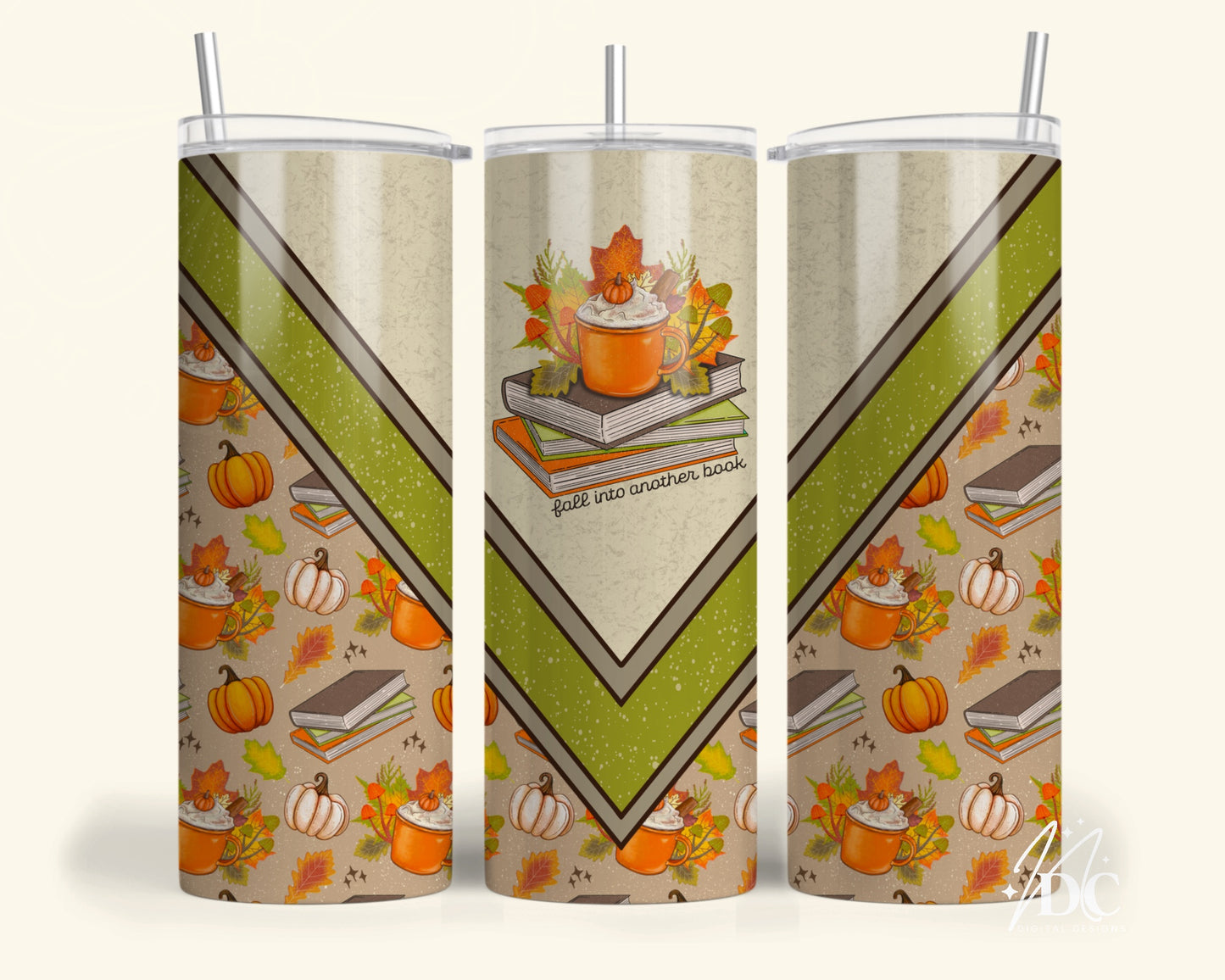 Fall Into Another Book Tumbler Digital PNG