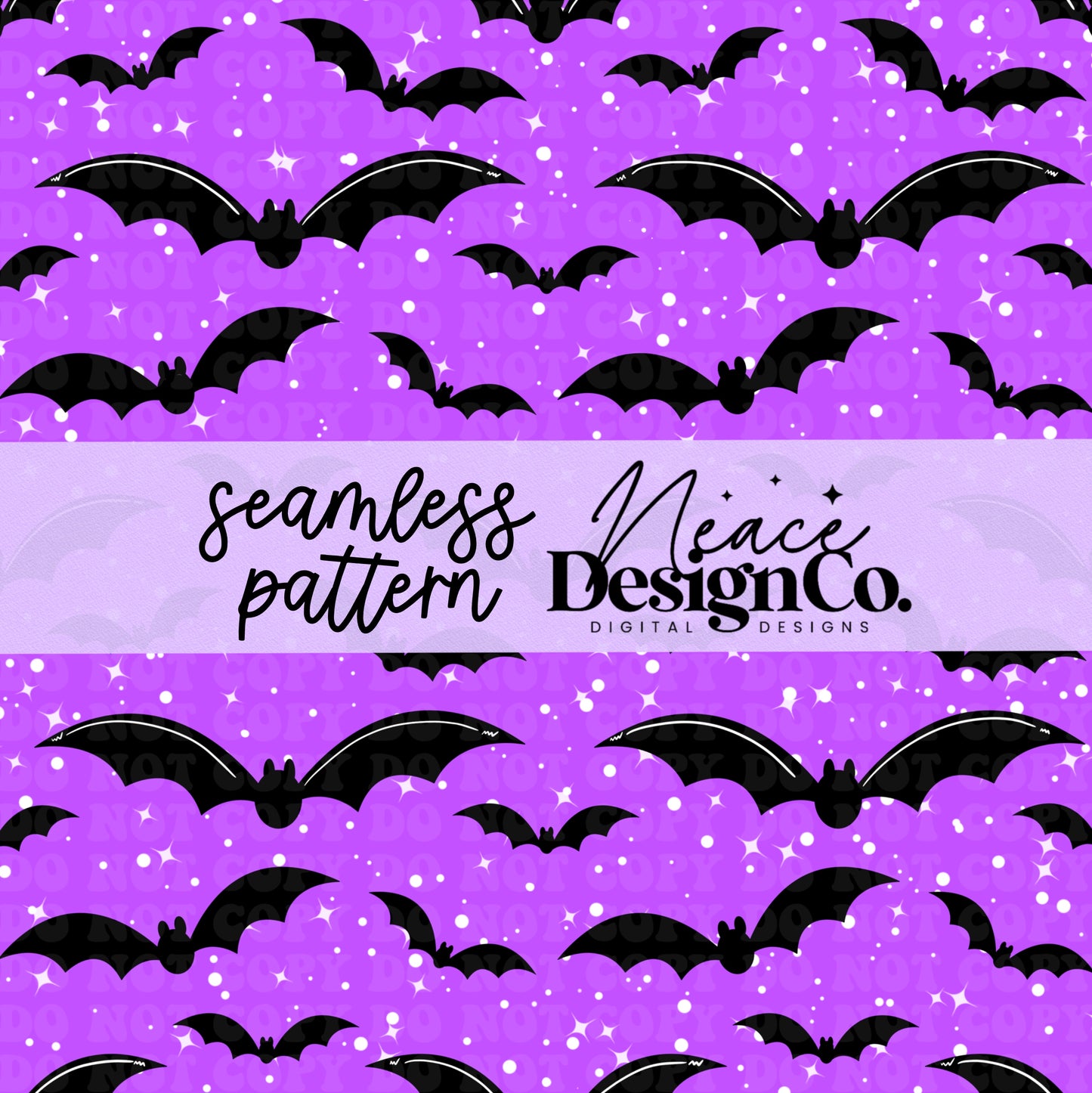 Bats and Star Seamless Digital PNG