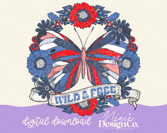 Wild & Free Butterfly Digital PNG