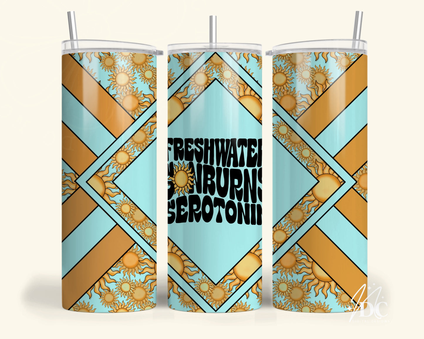 Freshwater Sunburn Serotonin Tumbler Digital PNG