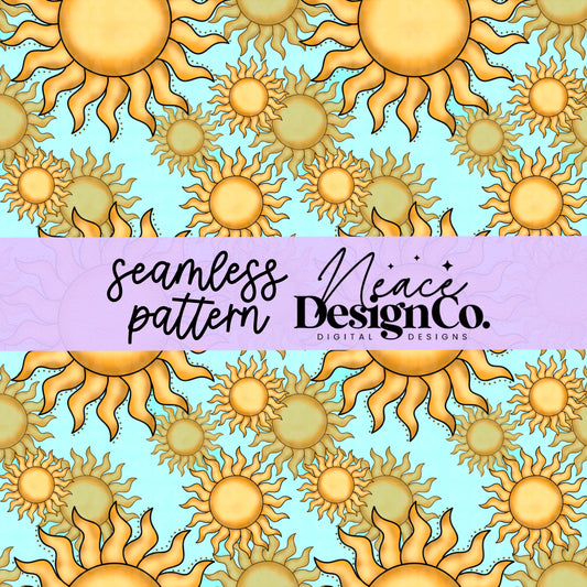 Saltwater Sunshine Seamless Digital PNG