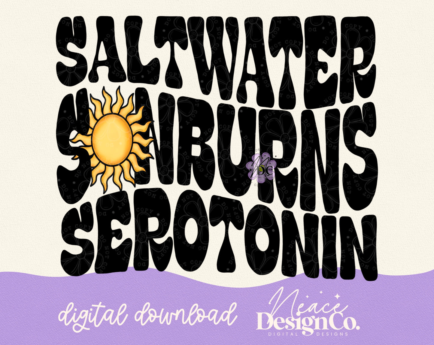 Saltwater Sunburn Serotonin Color Digital PNG