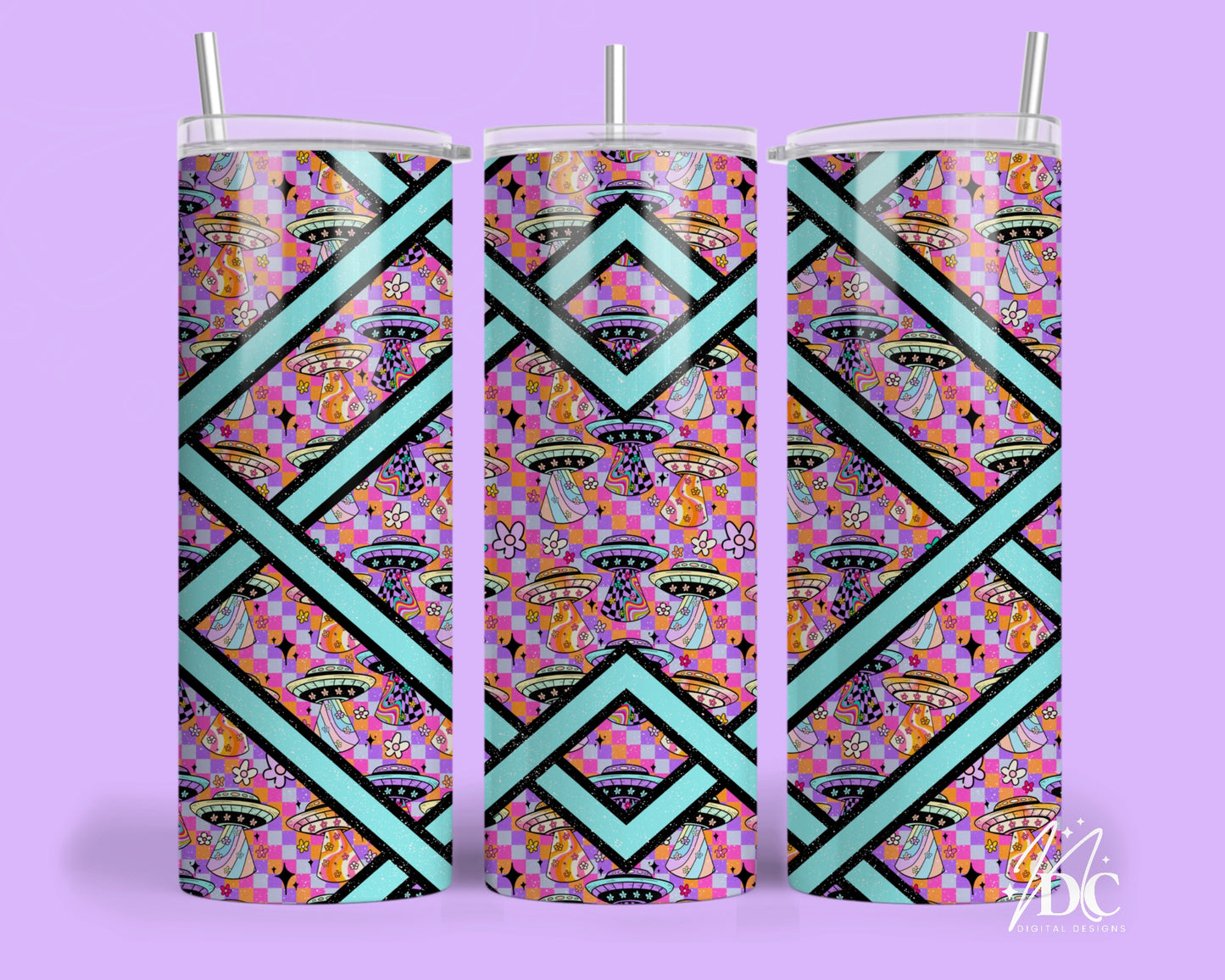 Groovy UFO Tumbler Digital PNG