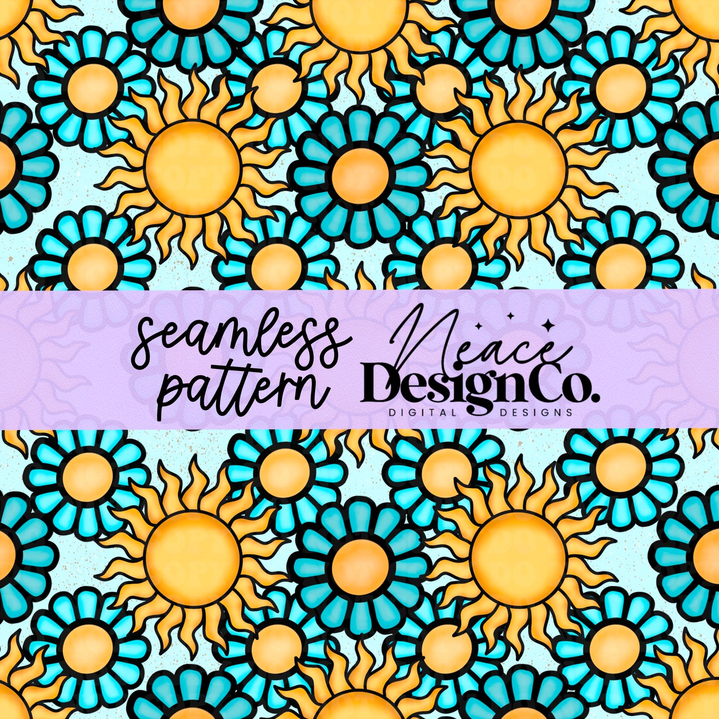 Flower Sunshine Seamless Digital PNG