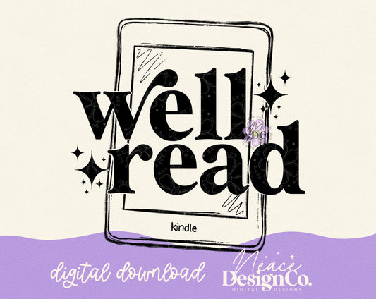 Well Read Kindle Digital PNG