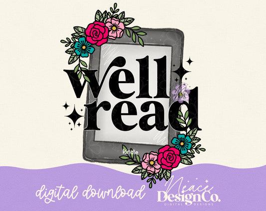 Well Read Kindle Digital PNG