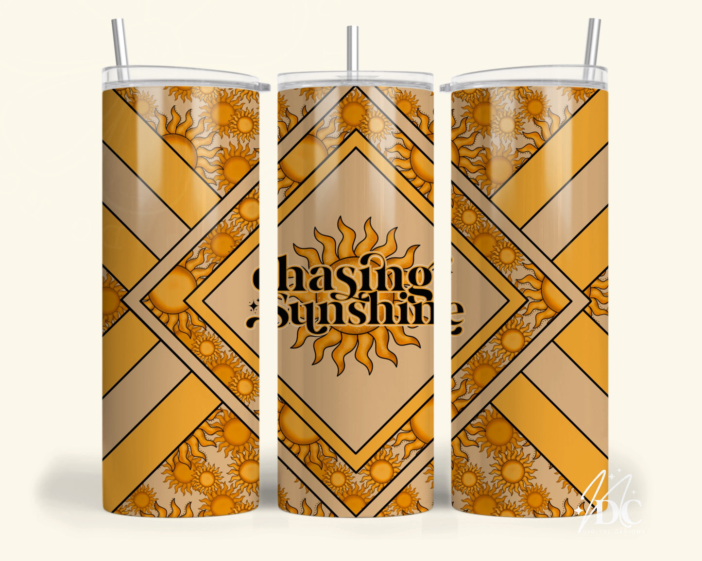 Chasing Sunshine Tumbler Wrap Digital PNG