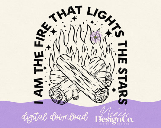 I Am The Fire That Lights The Stars Digital PNG