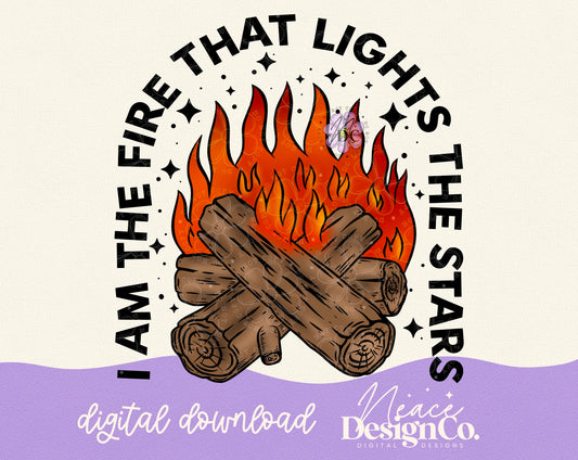 I Am The Fire That Lights The Stars Color Digital PNG