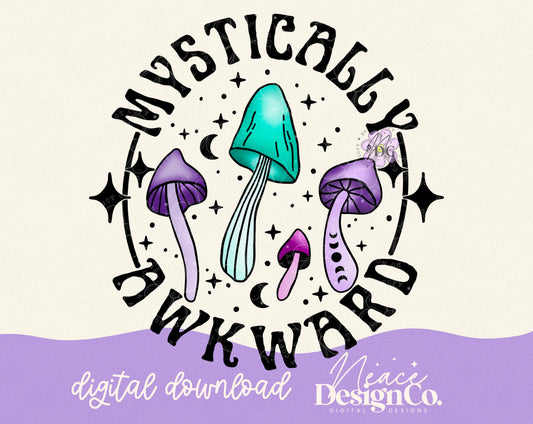 Mystically Awkward Mushroom Digital PNG