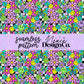 Retro Floral Checkered Seamless Digital PNG