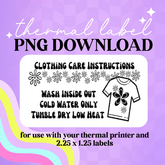 Clothing Care Instructions Thermal Label PNG