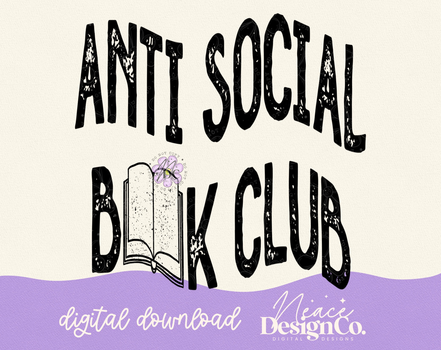 Anti Social Book Club Digital PNG