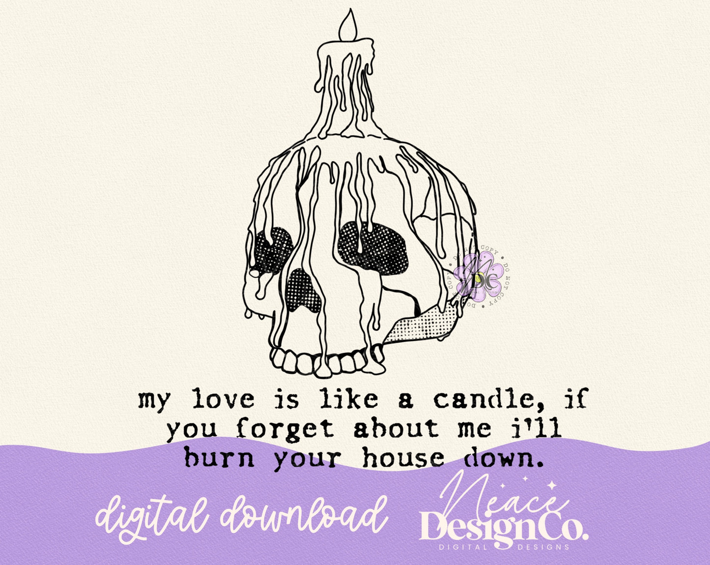 Love is Like a Candle Digital PNG