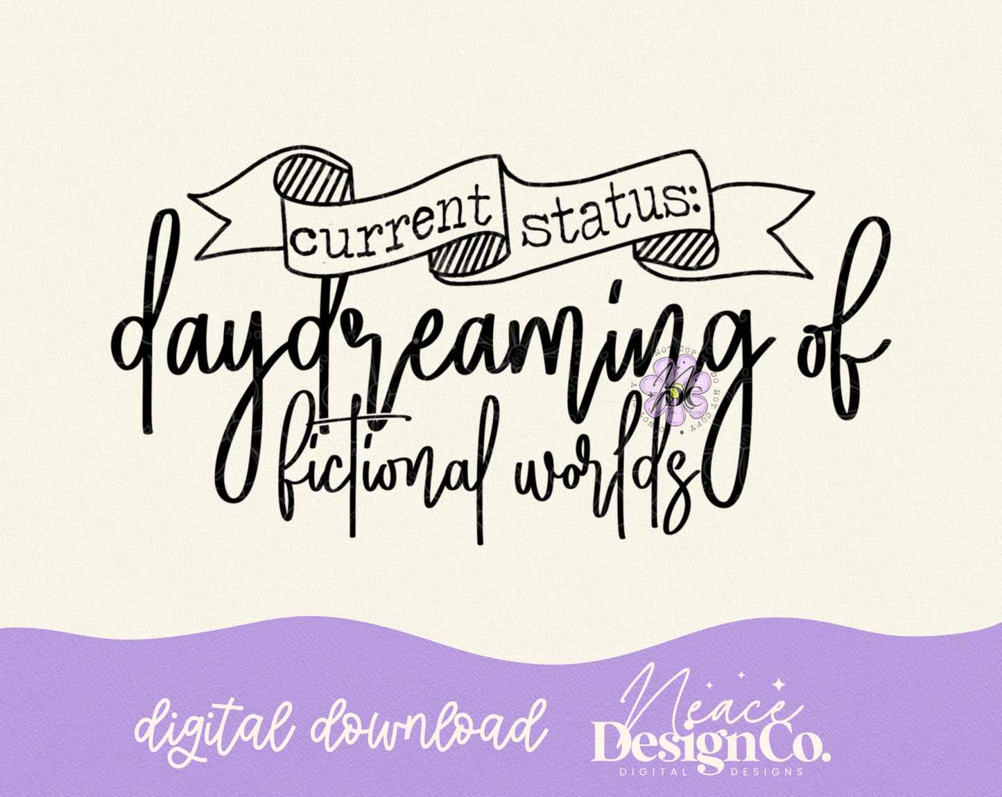 Daydreaming of Fictional Worlds Digital PNG