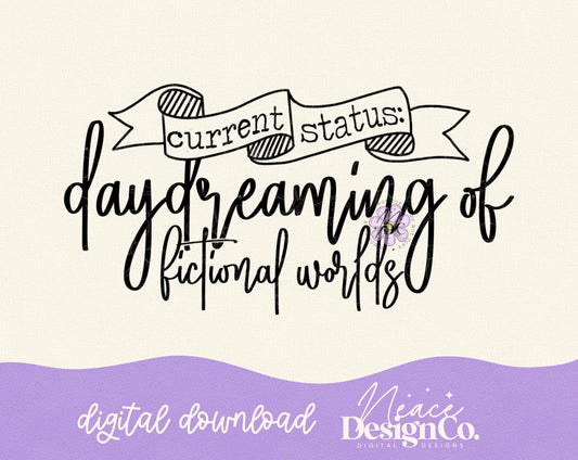 Daydreaming of Fictional Worlds Digital PNG