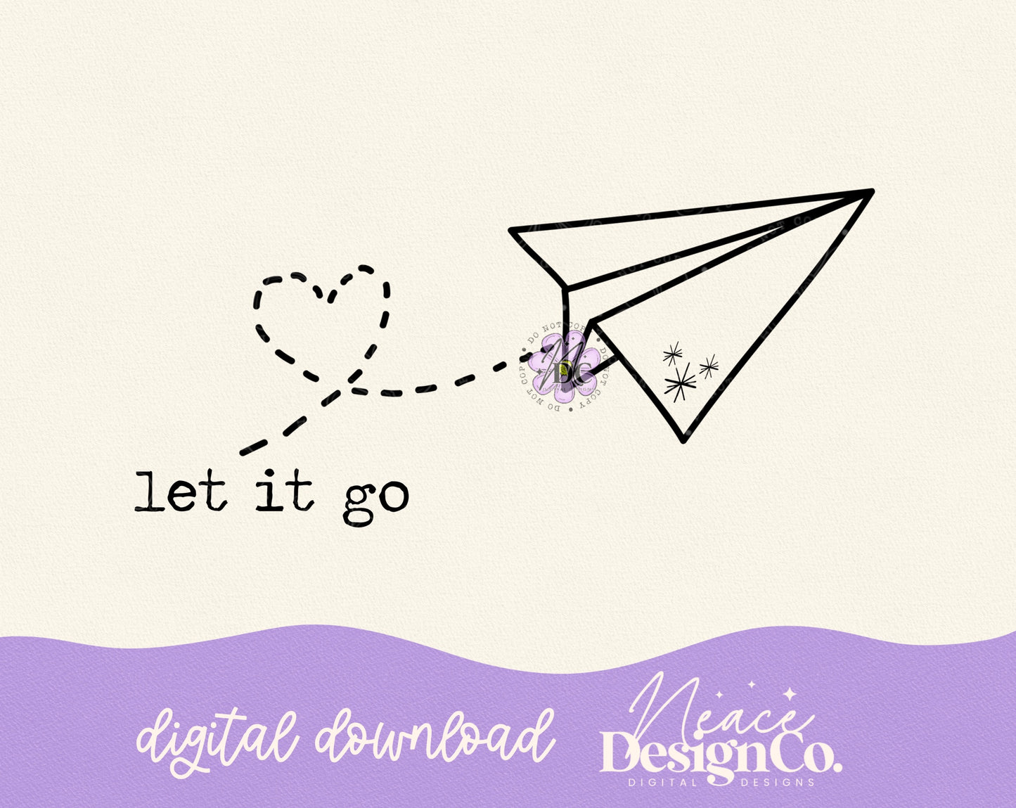 Let It Go Paper Airplane Digital PNG