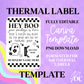 Hey Boo Editable Thermal Label Template PNG