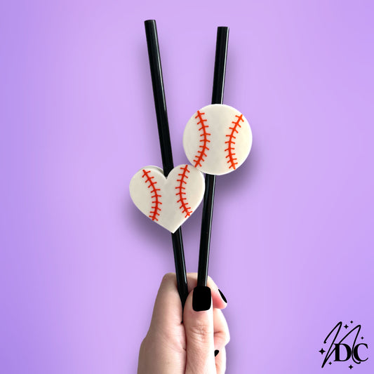 Baseball 3D Straw Topper