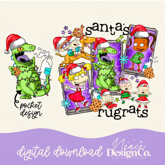 Santa's Rugrats w/Pocket Digital PNG