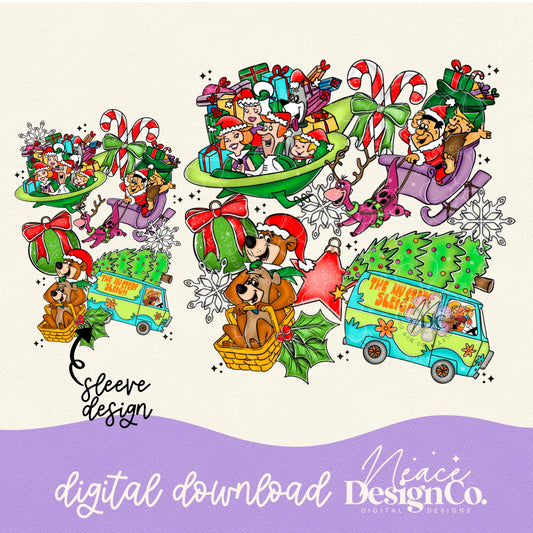 Hanna Barbera Christmas w/Sleeve Digital PNG