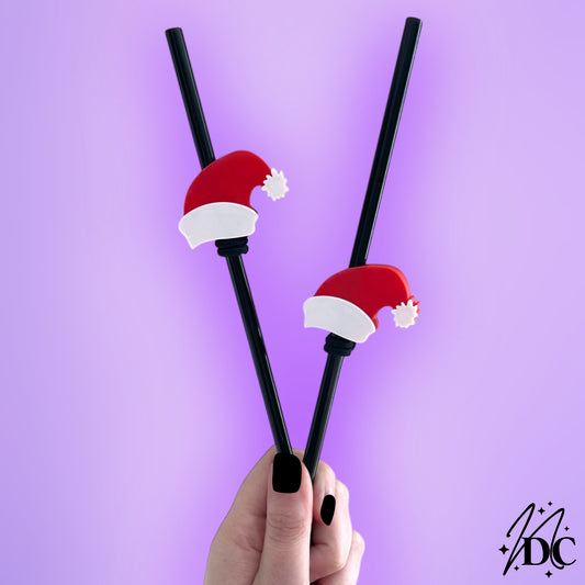 Santa Hat 3D Straw Topper