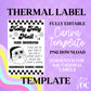 Holly Jolly Mail Editable Thermal Label Template PNG