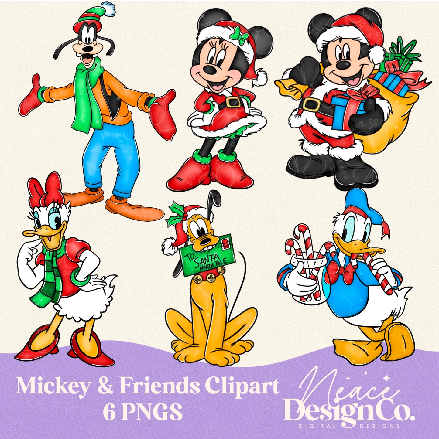 Mickey & Friends Christmas Digital Clip Art