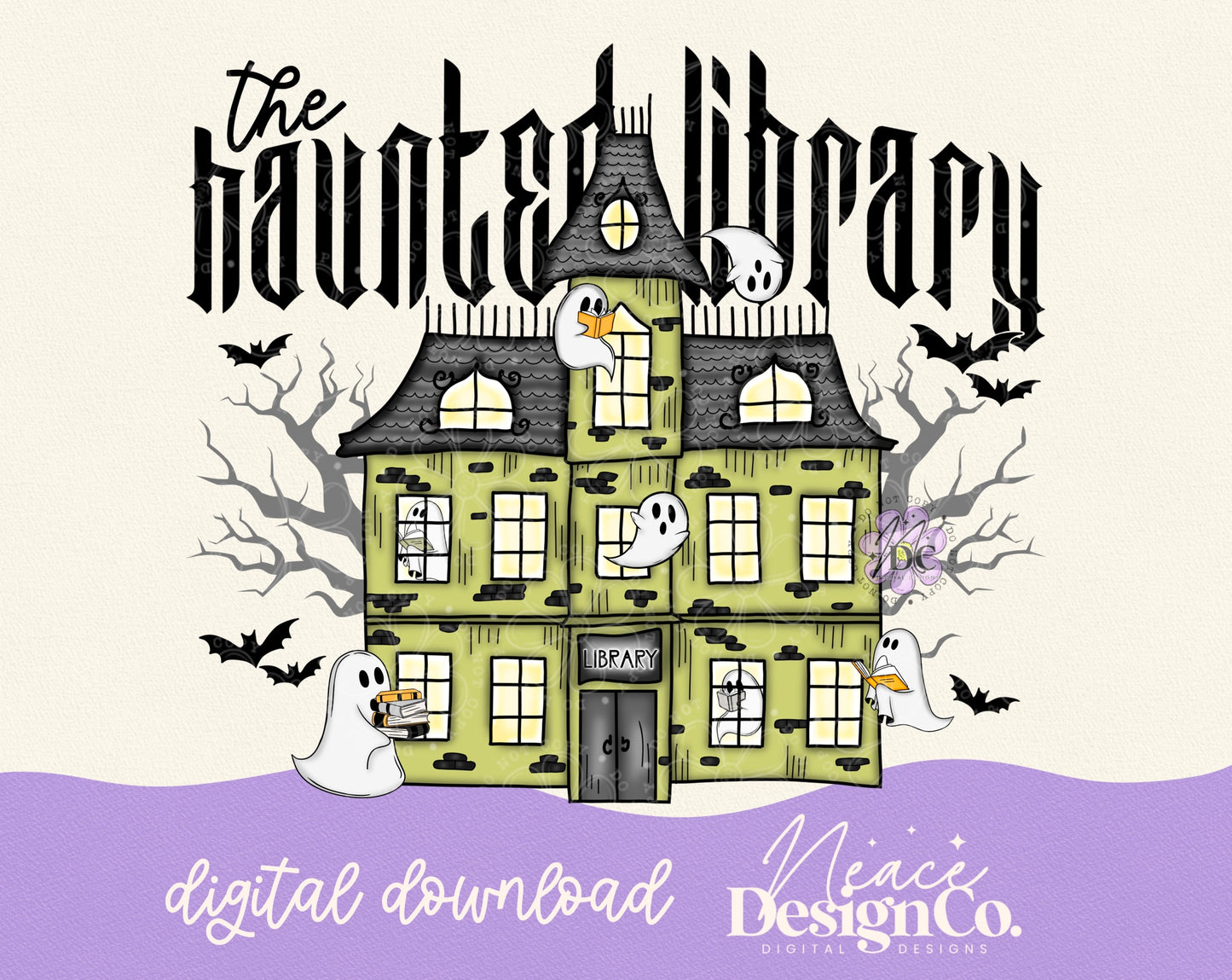 The Haunted Library Digital PNG