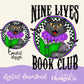 Nine Lives Book Club Purple w/Pocket Digital PNG