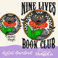 Nine Lives Book Club Orange w/Pocket Digital PNG