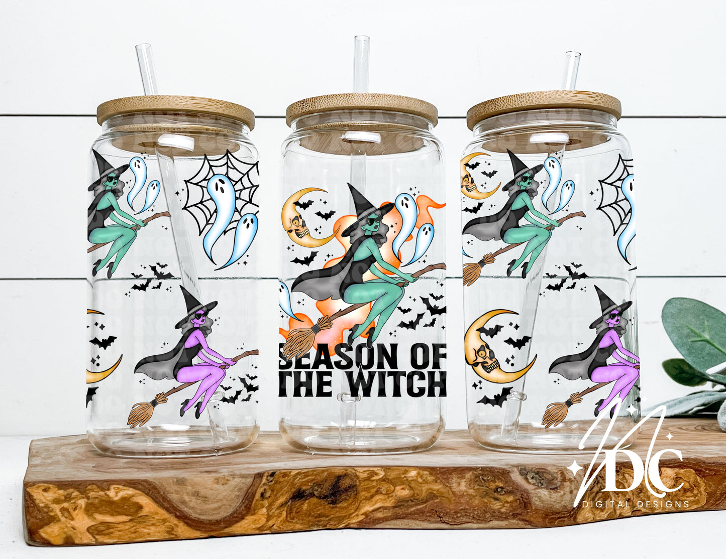 Season of the Witch 16 oz Glass Can Wrap Digital PNG