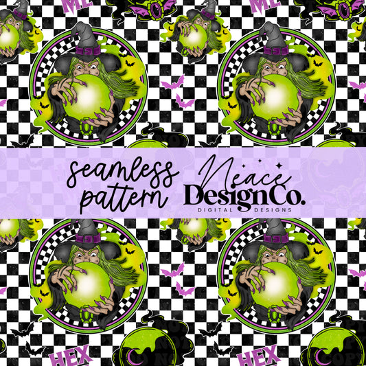 Please Don't Hex Me Seamless Pattern Digital PNG