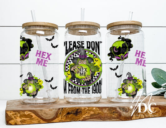 Please Don't Hex Me 16 oz Glass Can Wrap Digital PNG