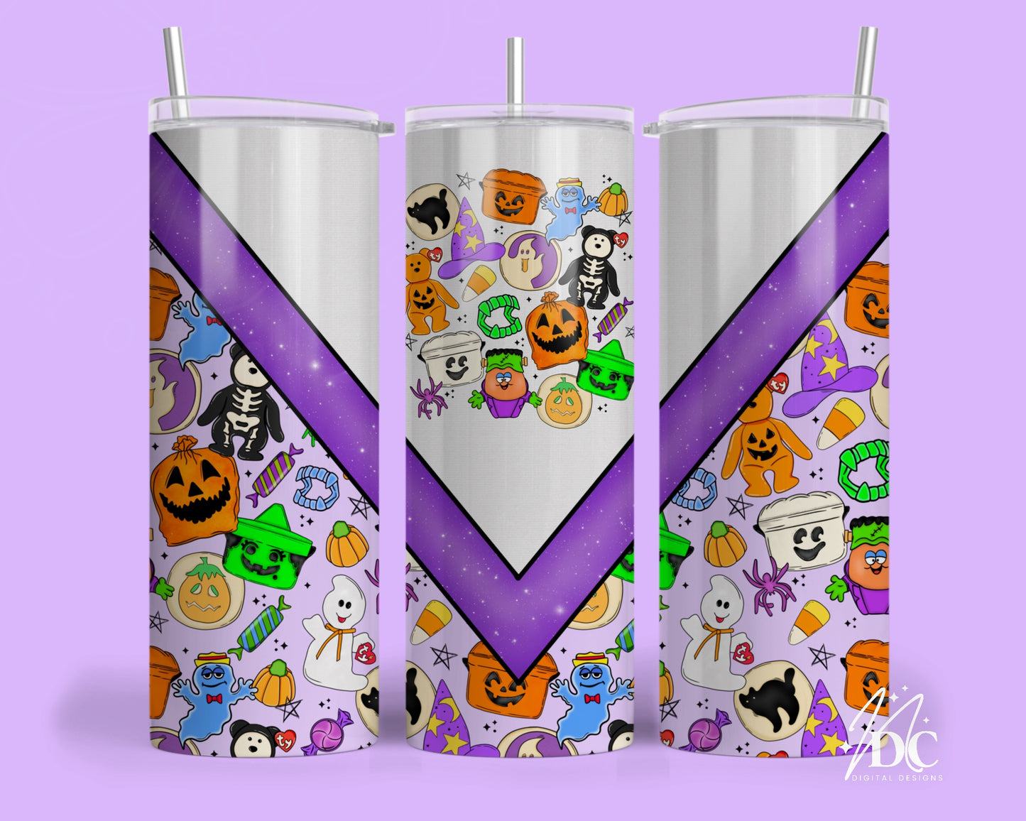 90's Halloween Collage Tumbler Digital PNG