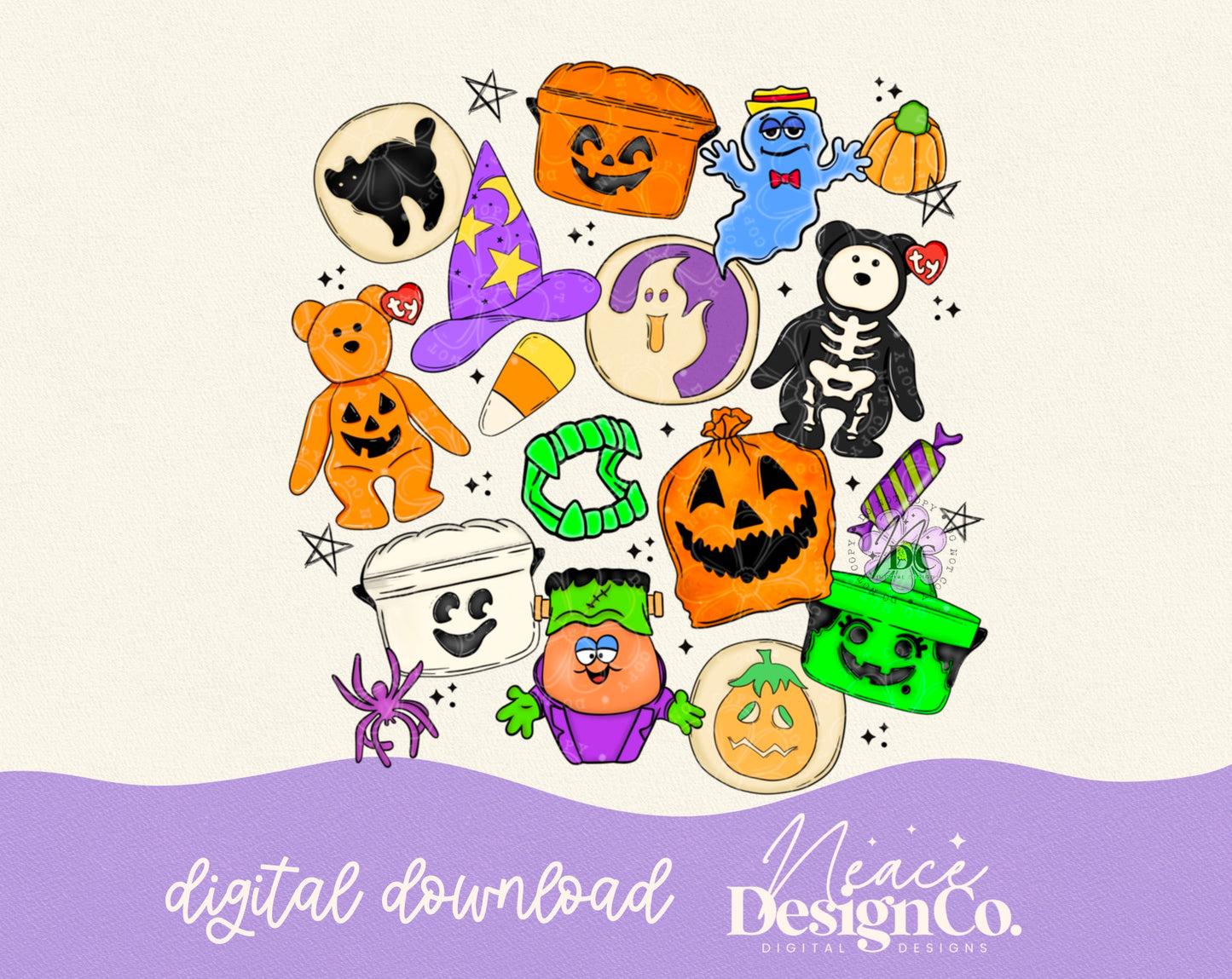 90's Halloween Collage Digital PNG