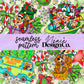 Hanna Barbera Christmas Seamless Pattern Digital PNG