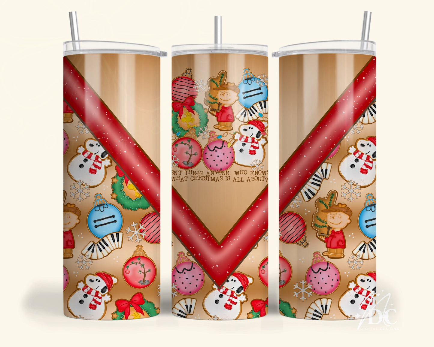 Peanuts Gang Christmas Tumbler Digital PNG