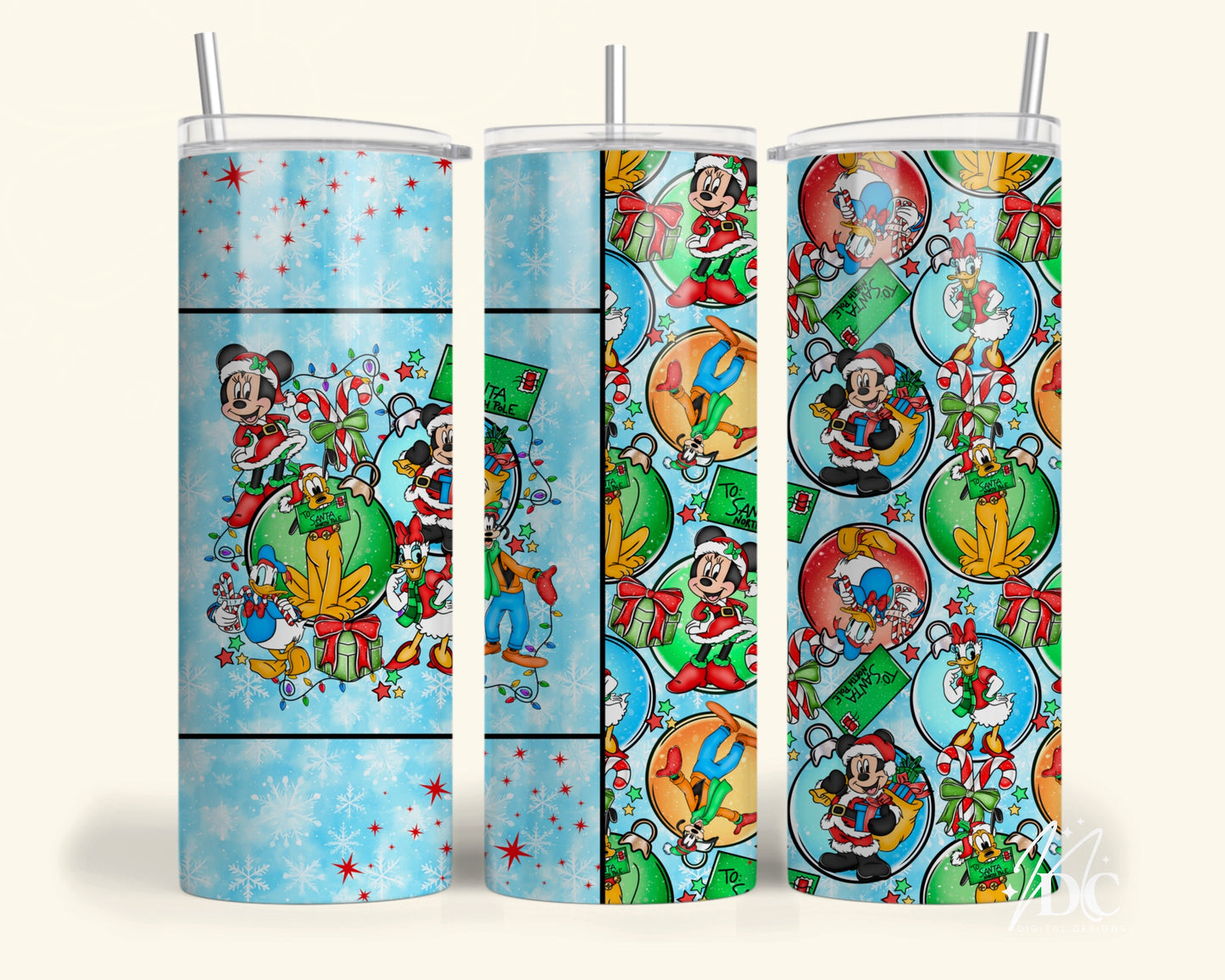 Mickey and Friends Christmas Tumbler Digital PNG