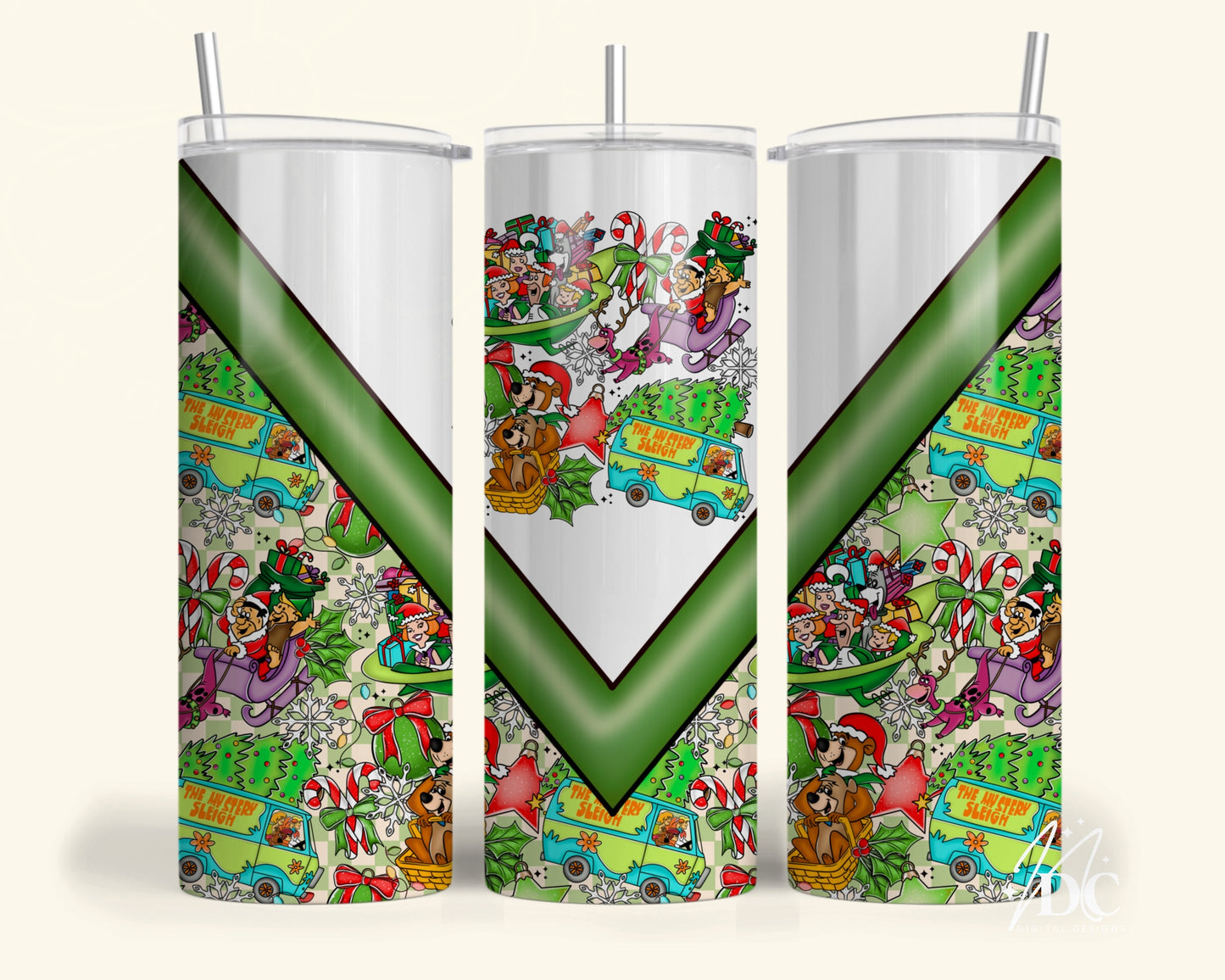 Hanna Barbera Christmas Tumbler Digital PNG