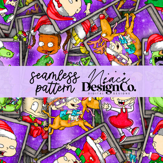 Santa's Rugrats Seamless 2 Scales Digital PNG