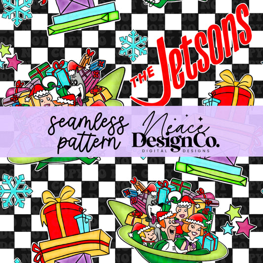 The Jetsons Save Christmas Seamless 2 Scales Digital PNG