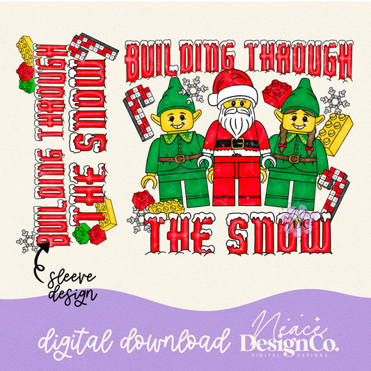 Building Through the Snow w/Sleeve Design Digital PNG