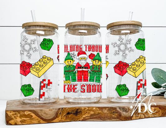 Building Through the Snow 16 oz Glass Can Wrap Digital PNG