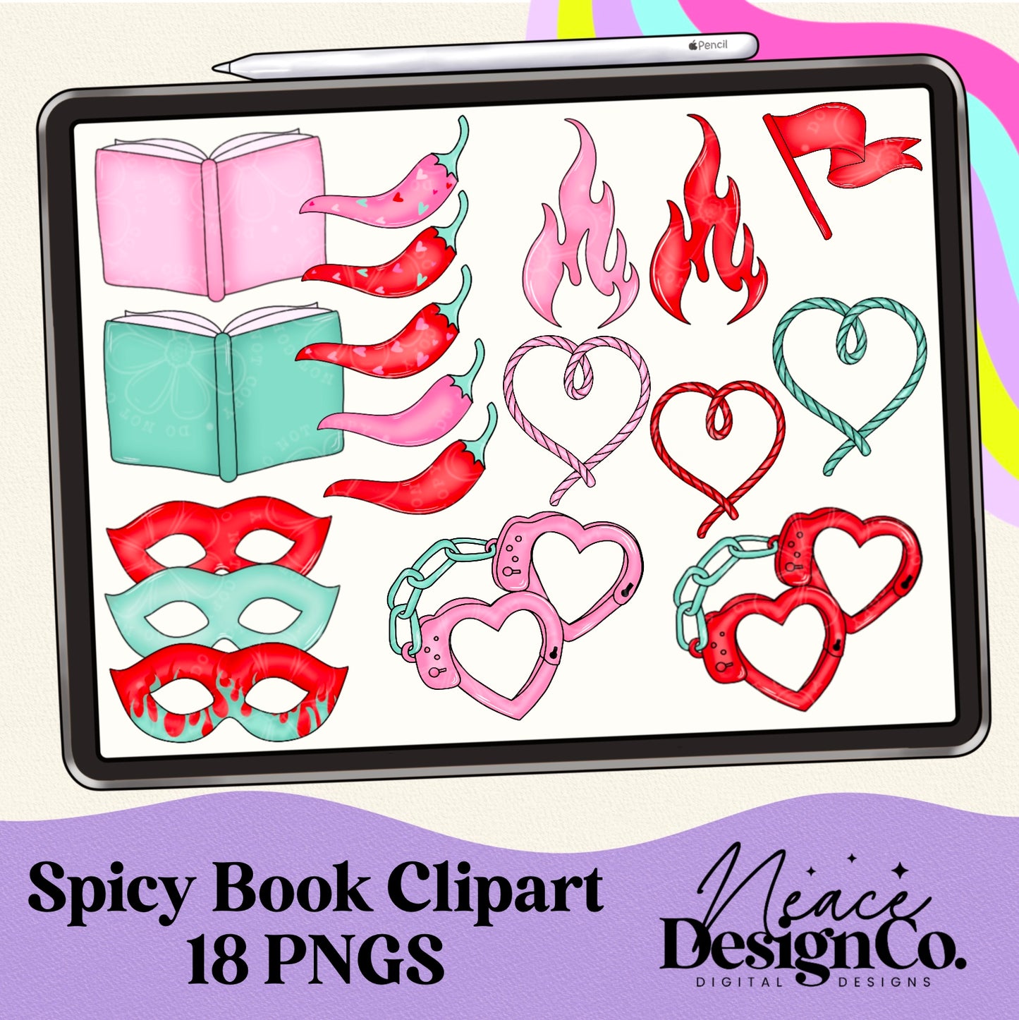 Spicy Book Digital Clip Art