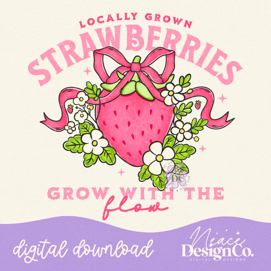 Locally Grown Strawberries Digital PNG