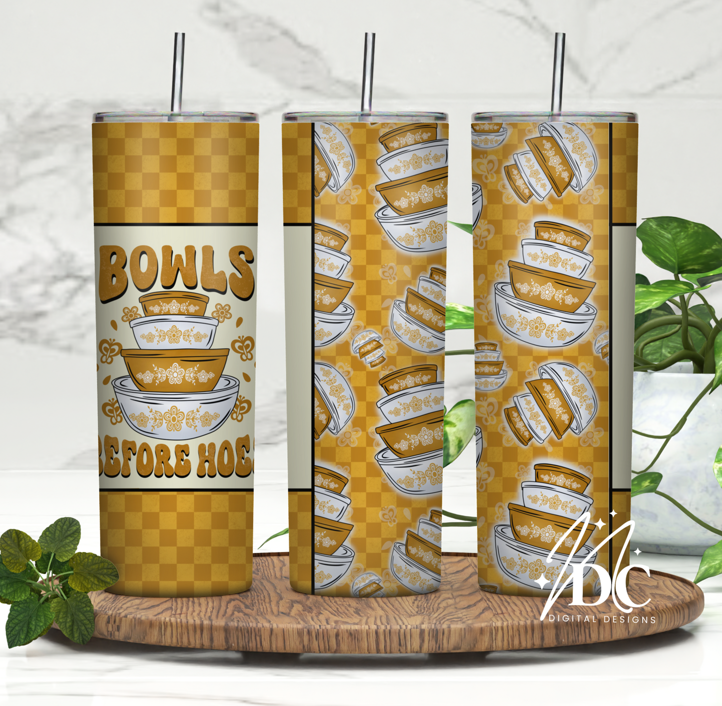 Gold Bowls Before Hoes Tumbler Digital PNG