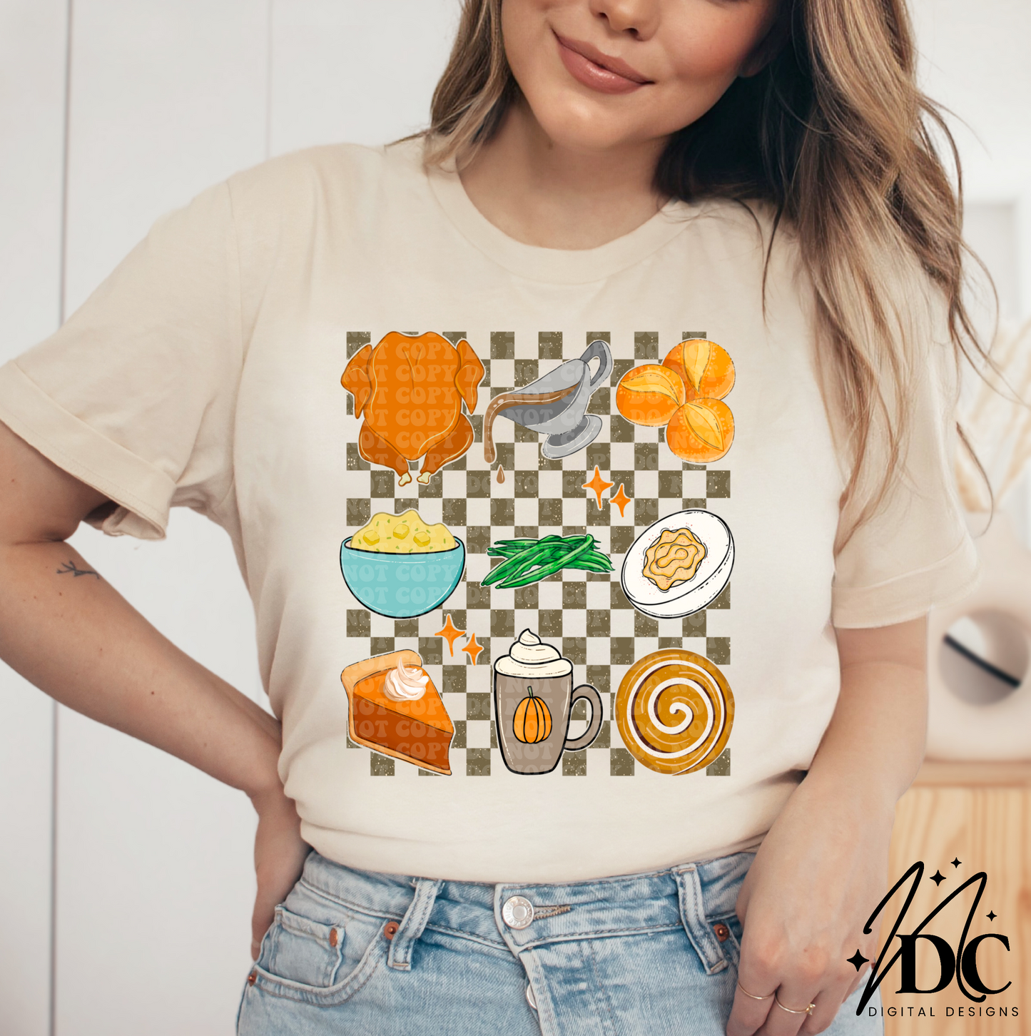 Thanksgiving Food Checkered PNG