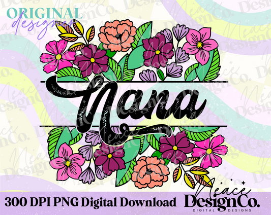Nana Floral Digital PNG