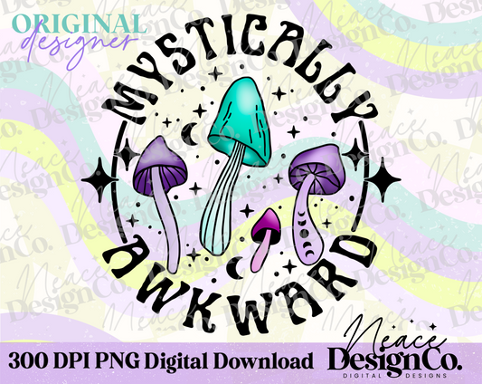 Mystically Awkward Mushroom Digital PNG